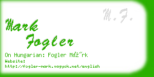 mark fogler business card